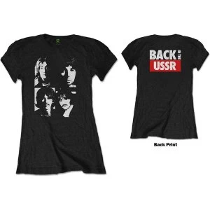 Image of The Beatles - Back in the USSR Womens Medium T-Shirt - Black
