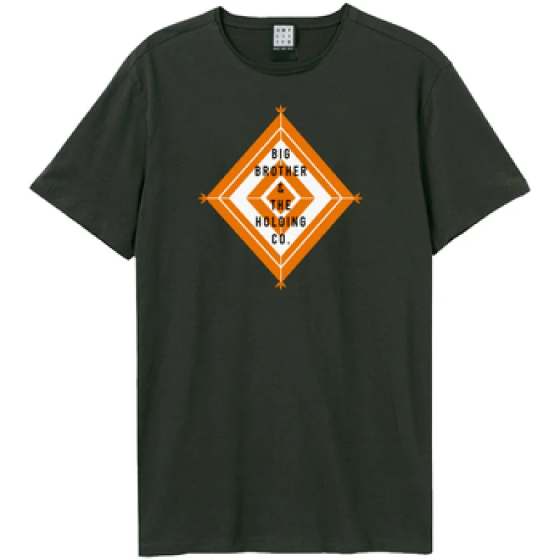 Image of Amplified Amplified Men Big Brother & The Holding Company Logo T-Shirt in Charcoal Size: X-Small Charcoal XS Male 5063806003793