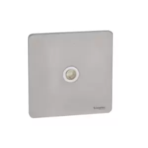 Image of Schneider Electric Ultimate Screwless Flat Plate - Single TV/FM Aerial Socket, GU7410WSS, Stainless Steel with White Insert