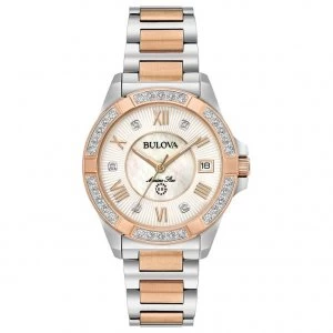 Image of Bulova Ladies Marine Star Rose Gold & Steel Bracelet Watch