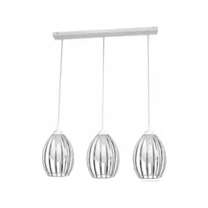 Image of Helam Dali Straight Bar Pendant Ceiling Light Chrome, White 70cm