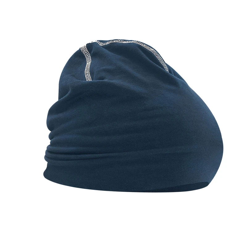 Image of Beechfield Beechfield Men Hemsedal Cotton Beanie in Mid Navy Mid Navy One Size Male 5063377395686