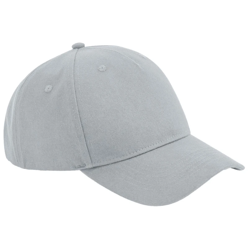 Image of Beechfield Beechfield Men Cotton 5 Panel Baseball Cap in Light Grey Light Grey One Size Male 5063107096289