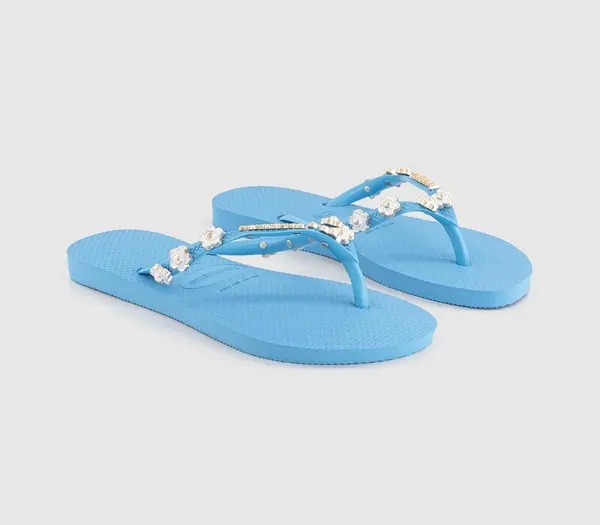 Image of Havaianas Womens Slim Stylish Flip Flops Lavender Blue, 3/4