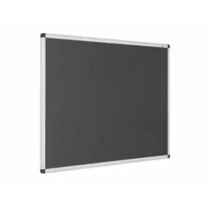 Image of Metroplan Eco-Colour Aluminium Framed Flame Resistant Noticeboard 900 x 1200mm, Charcoal