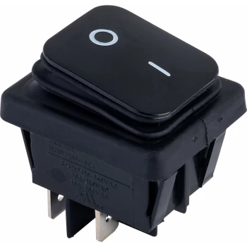 Image of 522775 Rocker Switch DPST Off-On 250V AC 16A Black - R-tech