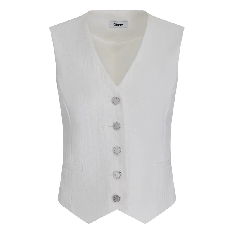Image of DKNY Waistcoat Ld62 Ivory female 8 (XS)