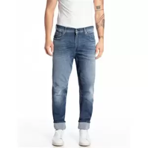 Image of Replay Sandot Taper Jeans - Blue