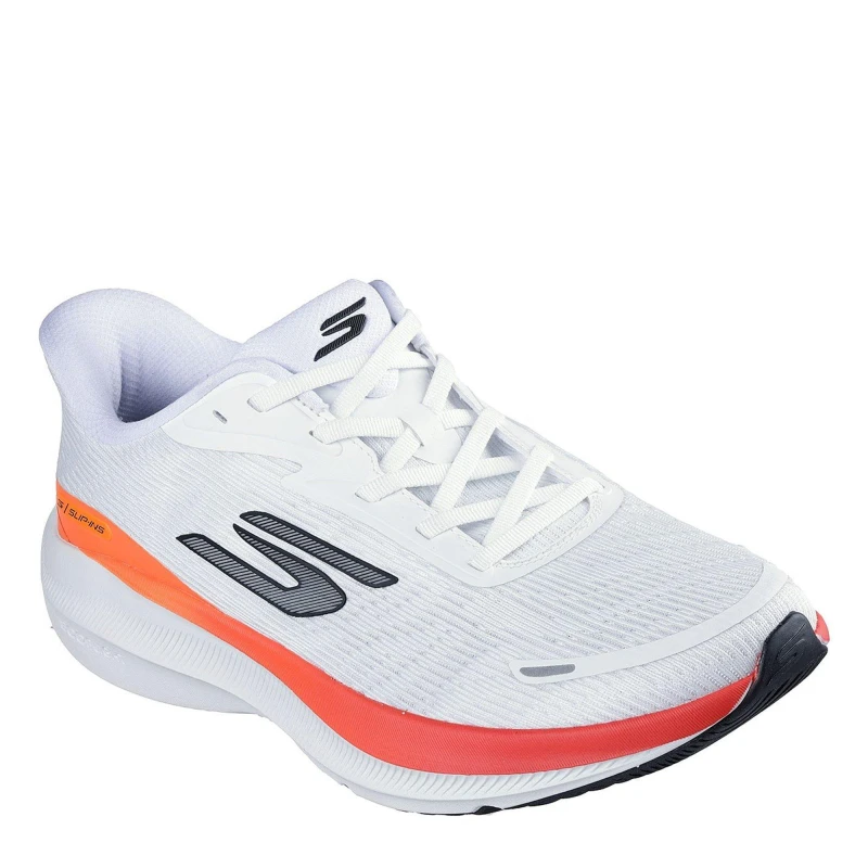 Image of Skechers AERO Pulse Running Trainers Mens White/Orange male 7 (41)
