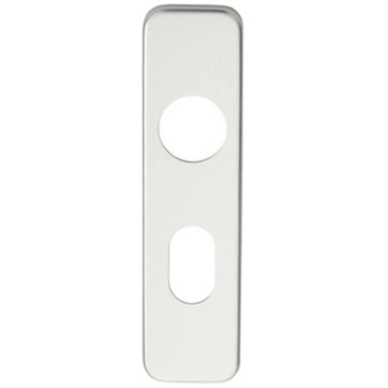 Image of Loops PAIR Door Handle Oval Backplate for Safety Levers 154 x 40mm Satin Aluminium Multi