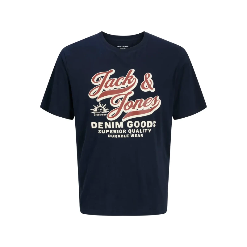 Image of jack & jones Jjelogo Crew Neck T-Shirt Navy Blue Men XS;S;M;L;XL