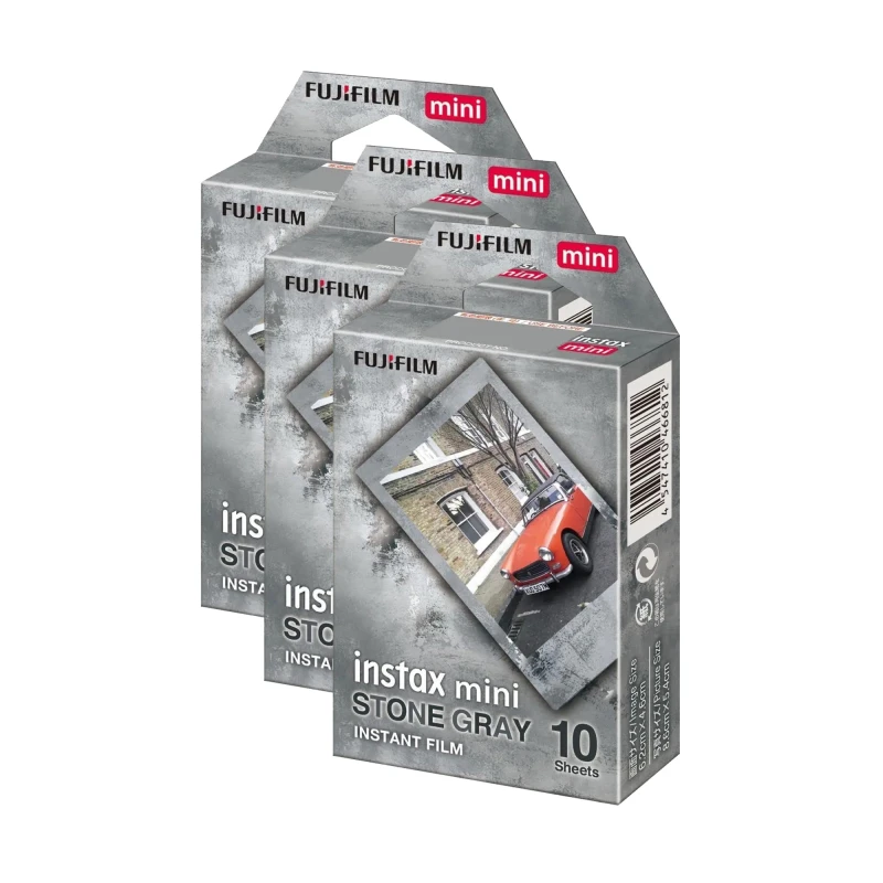 Image of Fujifilm Instax Mini Stone Grey Deco Photo Film - Pack of 30