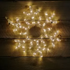 Image of 40cm Indoor Outdoor LED Snowflake Rope Light Christmas Decoration in Warm White