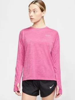 Image of Nike Running Pacer Long Sleeve Top - Pink