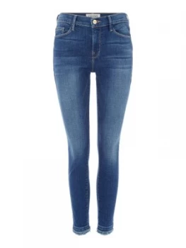 Image of Frame Mid Rise Mid Wash Skinny Jeans Denim Mid Wash