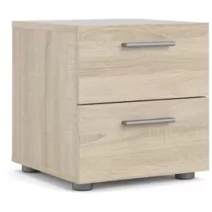 Image of Pepe Bedside 2 Drawers in Oak - Oak
