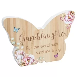 Image of Vintage Floral Butterfly Plaque Grandaughter