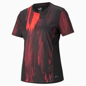 Image of PUMA Individualcup Graphic Womens Football T-Shirt, Black/Sunblaze, size Small, Clothing