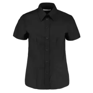 Image of Kustom Kit Ladies Workwear Oxford Short Sleeve Shirt (14) (Black)
