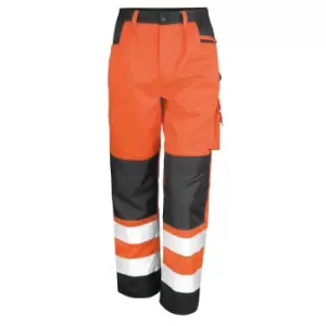 Image of Result Safeguard Adults Unisex Hi Viz Cargo Trousers (S) (Hi Vis Orange)
