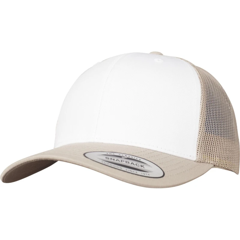 Image of Flexfit by Yupoong Mens Retro Trucker Coloured Front Cap in Khaki Khaki Male One Size