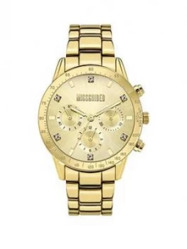 Image of Missguided Missguided Gold Multitone Dial Goldtone Bracelet Watch