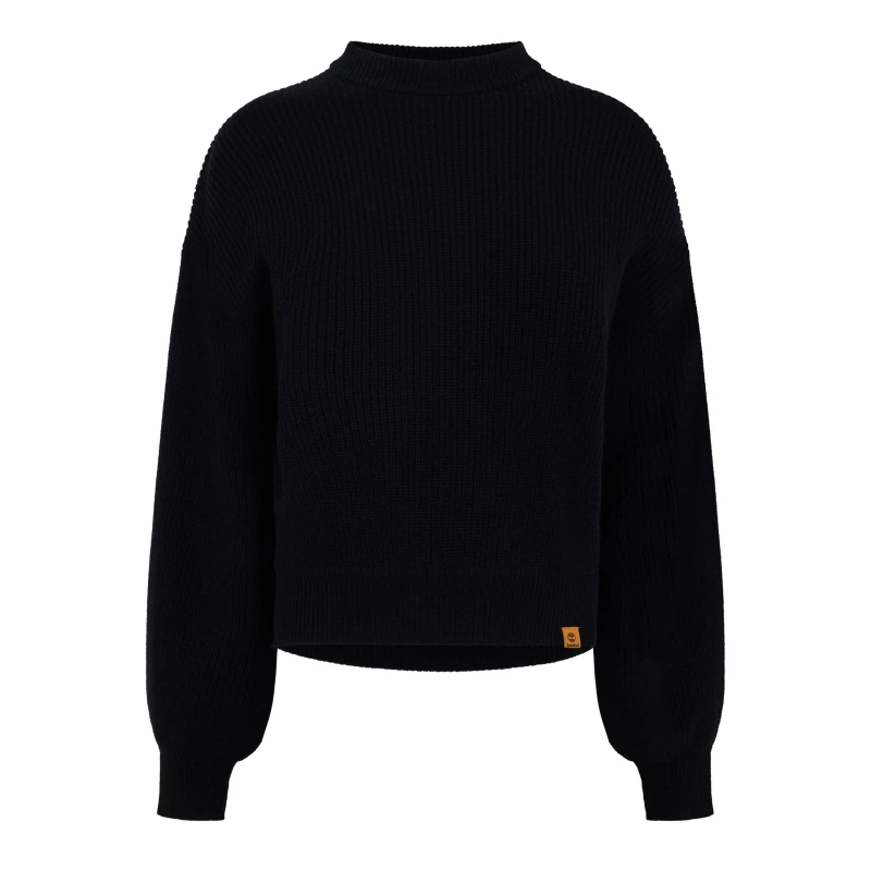 Image of Timberland Womens Wool Blend Crew Sweater Crew Sweatshirt Black female 8 (XS)