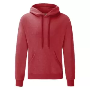 Image of Fruit Of The Loom Mens Hooded Sweatshirt / Hoodie (S) (Heather Red)