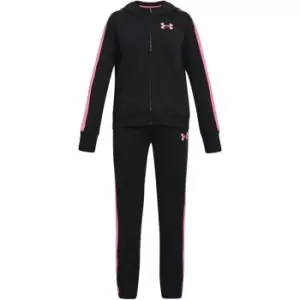 Image of Under Armour Knit Hooded Tracksuit Set Junior Girls - Black