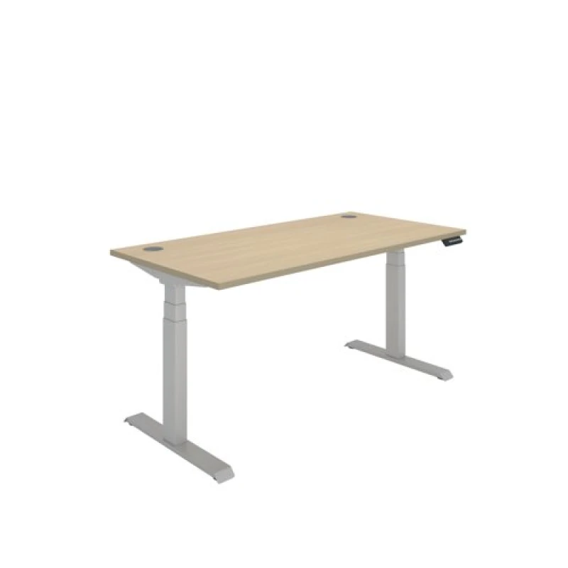 Image of Polaris Dual Motor Sit/Stand Desk 1600x800 Oak/Silver KF800129