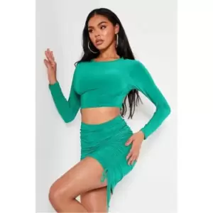 Image of I Saw It First Green Co-Ord Ruched Mini Skirt - Green
