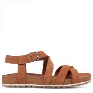 Image of Timberland Malibu Waves Ankle Strap Sandal For Her In Brown, Size 7