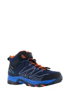 Image of Hi Tec Blackout Mid Boots Male Navy/Orange/Lake Blue UK Size 2