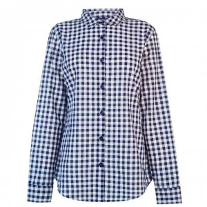 Image of Kangol Long Sleeve Check Shirt Ladies - White/Black chk