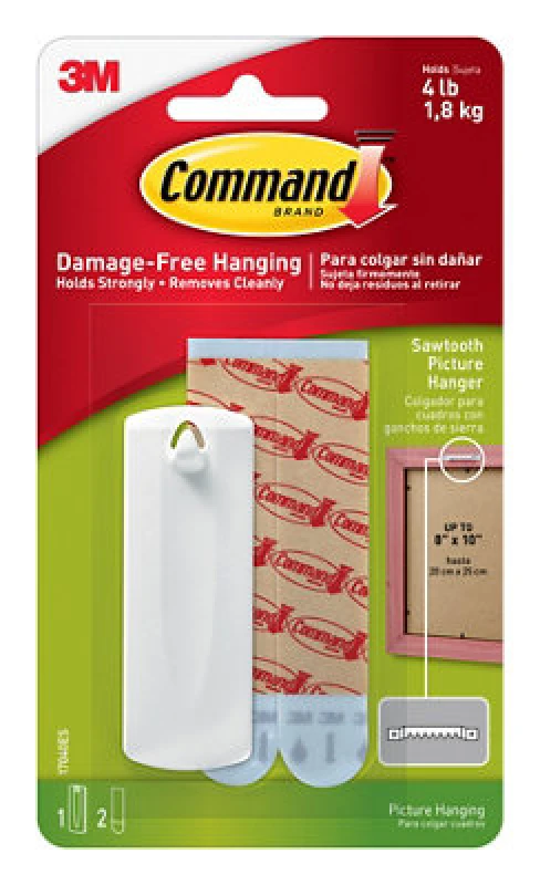Image of 3M Command White Picture Hanging Canvas Hanger (Holds)2Kg
