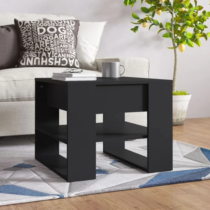 Image of VIDAXL Coffee Table Black 55.5x55x45cm Engineered Wood vidaXL 8720286963678