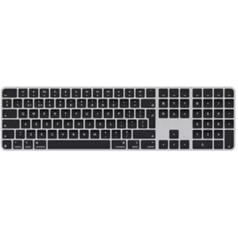 Image of Magic Keyboard with Touch ID and Numeric Keypad for Mac models with Apple silicon - British English - Black Keys MXK83B/A Silver