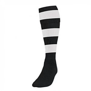 Image of Precision Hooped Football Socks Boys Black/White