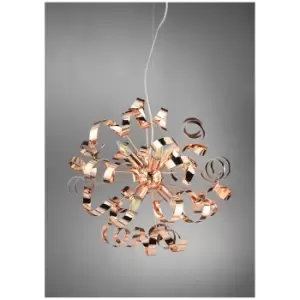 Image of Zoe 6 Light Ribbon Pendant Ceiling Light, Copper
