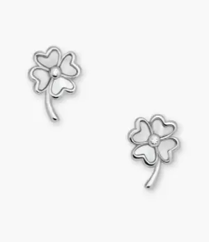 Image of Fossil Women Lucky You Mother-of-Pearl Sterling Silver Stud Earrings