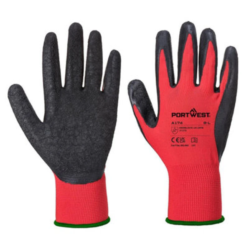 Image of Portwest Unisex Adult A174 Latex Grip Gloves