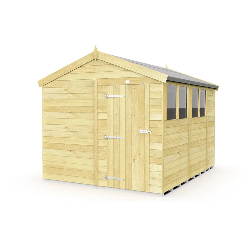 Image of Flat Pack Sheds DIY Sheds 8 x 11 Apex Shed, Brown 8X11AFF