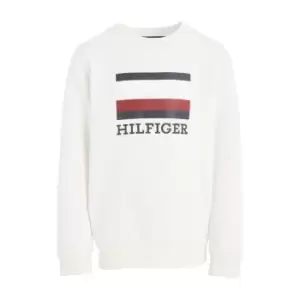 Image of Tommy Hilfiger Th Logo Sweatshirt - White