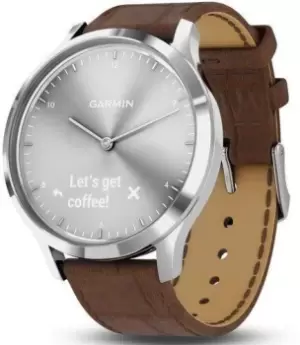 Image of Garmin Watch Vivomove HR Premium Silver Brown Leather D