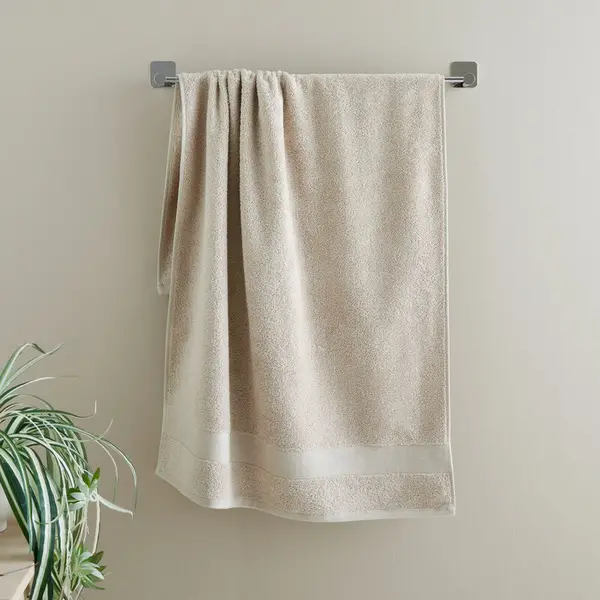 Image of CATHERINE LANSFIELD Catherine Lansfield - Anti-Bacterial 100% Cotton Bath Towel, Natural TW/55660/W/BT/NT