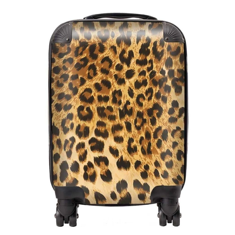 Image of Warren Reed - Designer Wild Animal Pattern Suitcase in Brown Size: Medium Brown Unisex Medium