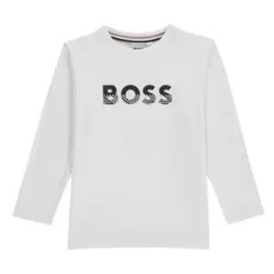 Image of Boss Long Sleeve Bold T-Shirt Junior Boys - White