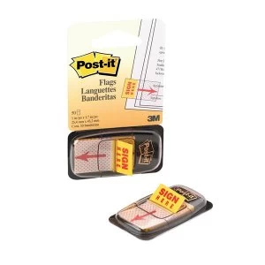 Image of Post it Yellow Sign Here Tabs 25mm 680 9
