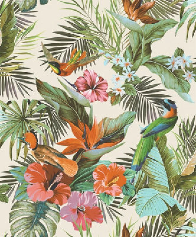 Image of RASCH Rasch Paradise Birds Cream Wallpaper 539066 WL-539066