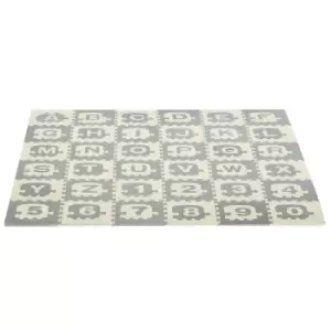 Image of HOMCOM Kids Foam Interlocking Anti Slip Play Mat With Letter And Number Design 36pcs 3.24 Square Metres